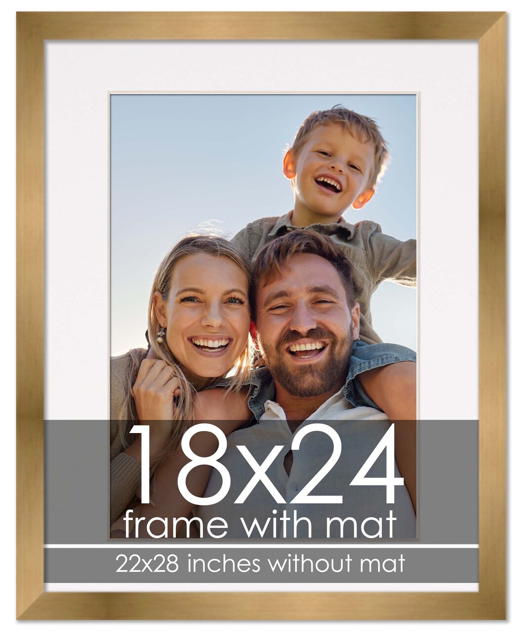 18x24 Frame with Mat - Bronze 22x28 Frame Wood Made to Display Print or Poster Measuring 18 x 24 Inches with White Photo Mat